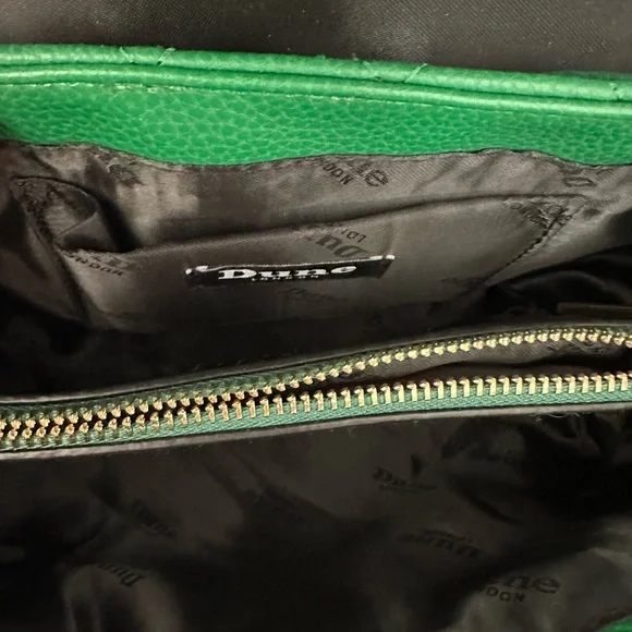 Dune Green Quilted Leather Shoulder Bag - Picture 7 of 8